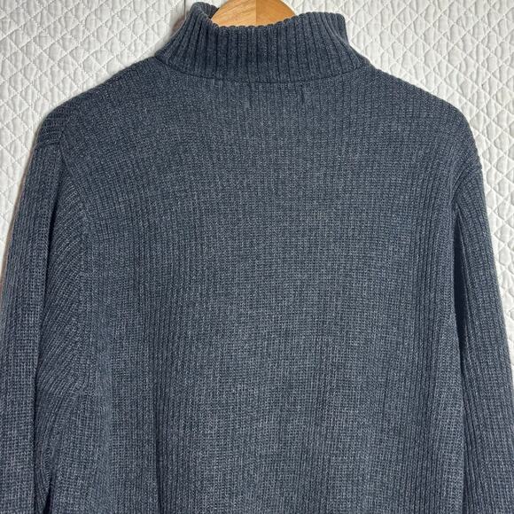 Eddie Bauer Men M Blue Pullover Quarter Zip Classic Vintage Preppy - Picture 6 of 7